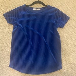 Costes Blue Velvet Top striped size XS